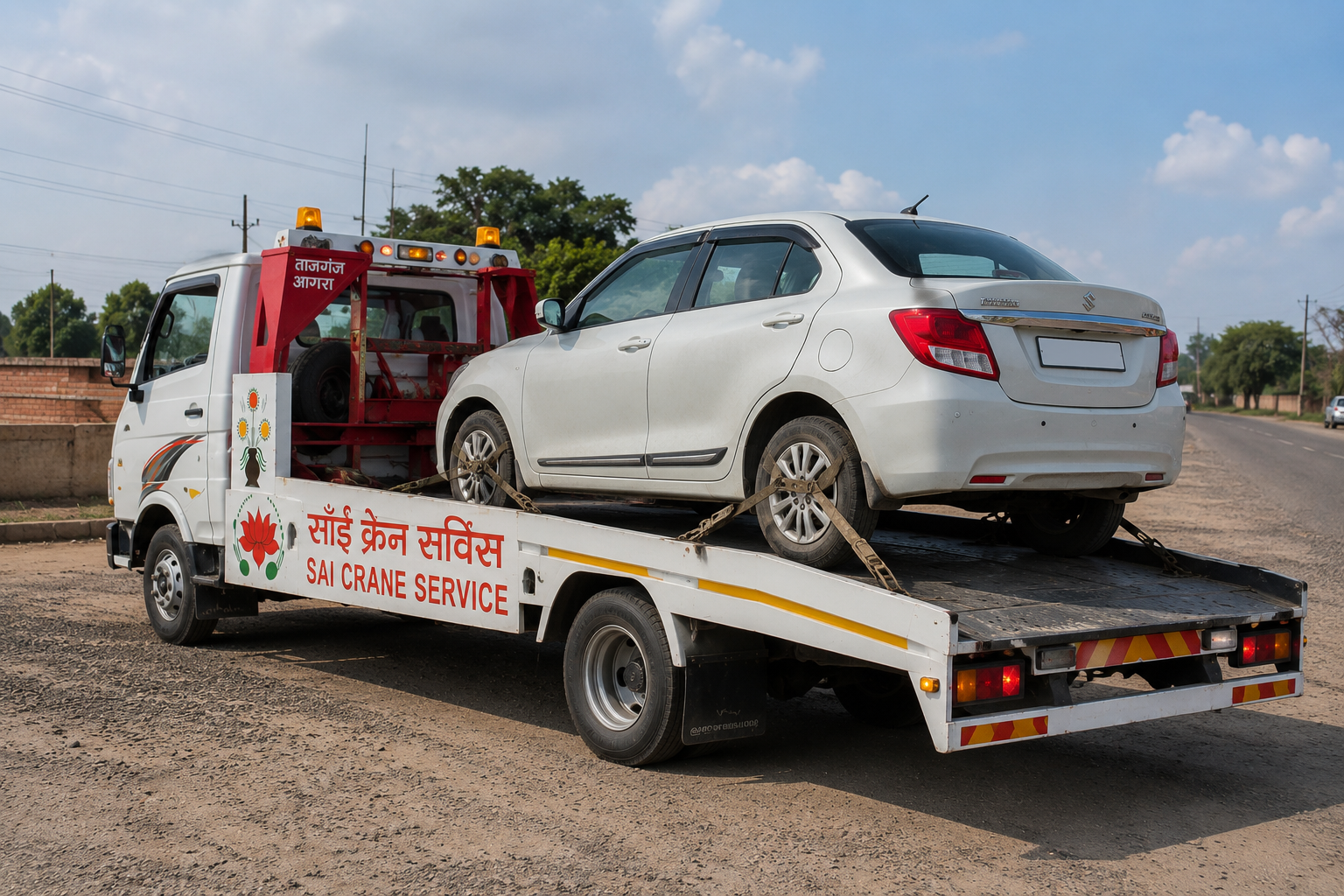 Zero degree flatbed towing